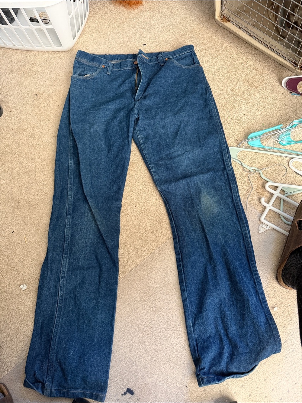 Wrangler Men's Dark Blue Boot Cut Jeans 2 pair